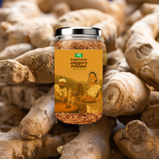 Sugarcane Jaggery Powder – Ginger Flavour | Natural Immunity Booster